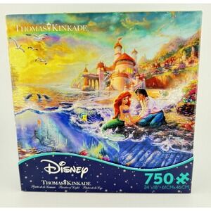 Disney Thomas Kinkade The Little Mermaid Puzzle 750 Piece Made In USA NEW! H2